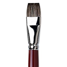 Da Vinci Black Sable Brush - Bright, Long Handle, Size 20 close up