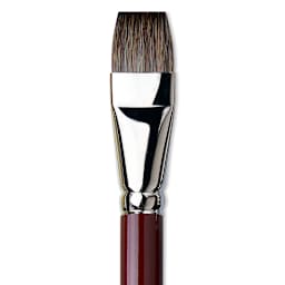 Da Vinci Black Sable Brush - Bright, Long Handle, Size 22 close up