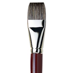 Da Vinci Black Sable Brush - Bright, Long Handle, Size 30 close up