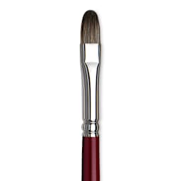 Da Vinci Black Sable Brush - Regular Filbert, Long Handle, Size 10 close up