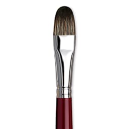 Da Vinci Black Sable Brush - Regular Filbert, Long Handle, Size 16 close up