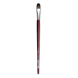 Da Vinci Black Sable Brush - Regular Filbert, Long Handle, Size 18