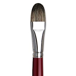 Da Vinci Black Sable Brush - Regular Filbert, Long Handle, Size 20 close up