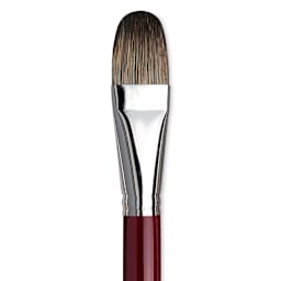 Da Vinci Black Sable Brush - Regular Filbert, Long Handle, Size 22 close up