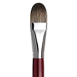 Da Vinci Black Sable Brush - Regular Filbert, Long Handle, Size 24 close up