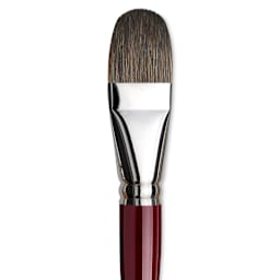 Da Vinci Black Sable Brush - Regular Filbert, Long Handle, Size 30 close up