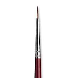 Da Vinci Black Sable Brush - Round, Long Handle, Size 2 close up