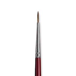 Da Vinci Black Sable Brush - Round, Long Handle, Size 4 close up