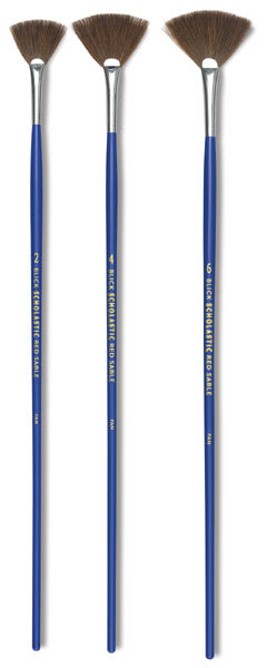 Blick Scholastic Red Sable Brushes - Fans, Long Handle