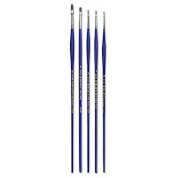 Blick Scholastic Red Sable Brush Set - Filbert, Long Handle, Set of 5