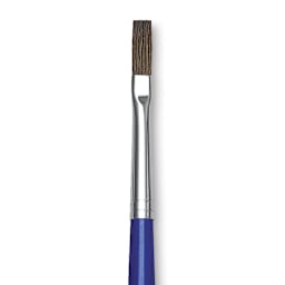 Blick Scholastic Red Sable Brush - Flat, Long Handle, Size 6 close up