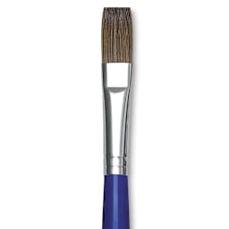 Blick Scholastic Red Sable Brush - Flat, Long Handle, Size 12 close up