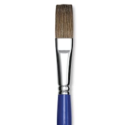 Blick Scholastic Red Sable Brush - Flat, Long Handle, Size 16 close up