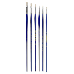 Blick Scholastic White Bristle Brush Set - Flat, Set of 6