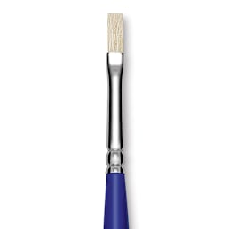 Blick Scholastic White Bristle Brush - Flat, Size 4 close up