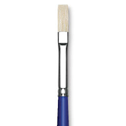 Blick Scholastic White Bristle Brush - Flat, Size 6 close up