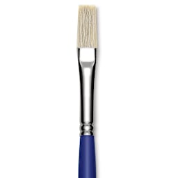 Blick Scholastic White Bristle Brush - Flat, Size 12 close up