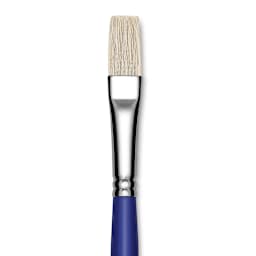 Blick Scholastic White Bristle Brush - Flat, Size 14 close up