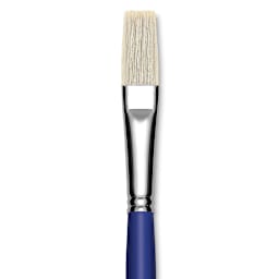 Blick Scholastic White Bristle Brush - Flat, Size 16 close up