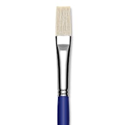 Blick Scholastic White Bristle Brush - Flat, Size 18 close up