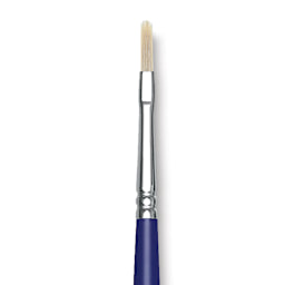 Blick Scholastic White Bristle Brush - Filbert, Size 2 close up