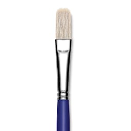 Blick Scholastic White Bristle Brush - Filbert, Size 14 close up