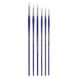 Blick Scholastic White Bristle Brush Set - Round, Set of 6