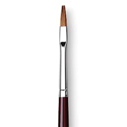 Da Vinci Kolinsky Red Sable Oil Brush - Flat, Long Handle, Size 2 (close-up)