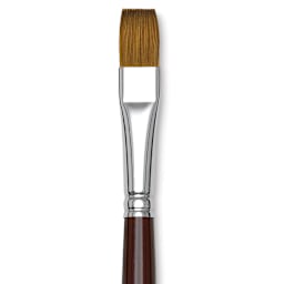 Da Vinci Kolinsky Red Sable Oil Brush - Flat, Long Handle, Size 12 (close-up)