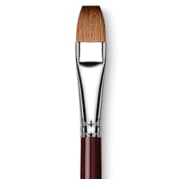 Da Vinci Kolinsky Red Sable Oil Brush - Flat, Long Handle, Size 14 (close-up)