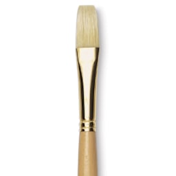 Raphaël D'Artigny Interlocked White Bristle Brush - Flat, Long Handle, Size 16