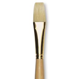 Raphaël D'Artigny Interlocked White Bristle Brush - Flat, Long Handle, Size 20