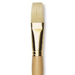 Raphaël D'Artigny Interlocked White Bristle Brush - Flat, Long Handle, Size 24