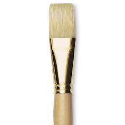 Raphaël D'Artigny Interlocked White Bristle Brush - Flat, Long Handle, Size 26