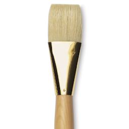 Raphaël D'Artigny Interlocked White Bristle Brush - Flat, Long Handle, Size 30