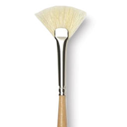 Raphaël D'Artigny Interlocked White Bristle Brush - Fan, Long Handle, Size 2