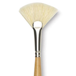 Raphaël D'Artigny Interlocked White Bristle Brush - Fan, Long Handle, Size 10