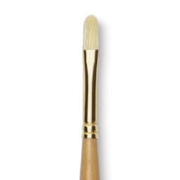 Raphaël D'Artigny Interlocked White Bristle Brush - Filbert, Long Handle, Size 4
