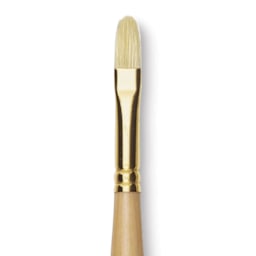 Raphaël D'Artigny Interlocked White Bristle Brush - Filbert, Long Handle, Size 6