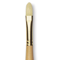 Raphaël D'Artigny Interlocked White Bristle Brush - Filbert, Long Handle, Size 8