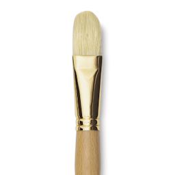 Raphaël D'Artigny Interlocked White Bristle Brush - Filbert, Long Handle, Size 24