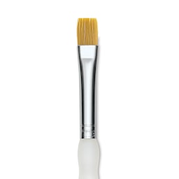 Royal & Langnickel Soft Grip Golden Taklon Brush - Wash, Long Handle, Size 4, close-up