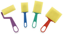 Foam Brush Set - One of each type of brush in set shown upright
