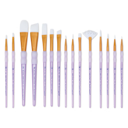 Royal & Langnickel Crafter's Choice White Taklon Brushes - Super Value Pack, brushes laid out