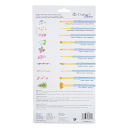 Royal & Langnickel Crafter's Choice Golden Taklon Classroom Pack - Detail, Pkg of 15, back of packaging