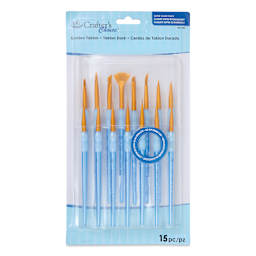 Royal & Langnickel Crafter's Choice Golden Taklon Classroom Pack - Detail, Pkg of 15, front of packaging