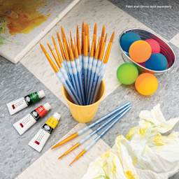 Royal & Langnickel Crafter's Choice Golden Taklon Classroom Pack - Round, Pkg of 24  (brushes in a cup with other supplies, not included)
