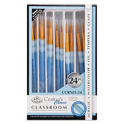Royal & Langnickel Crafter's Choice Golden Taklon Classroom Pack - Round, Pkg of 24