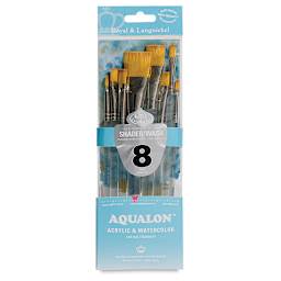 Aqualon Taklon Brush Sets - Front of 8 pc Shader and Wash Brush set package