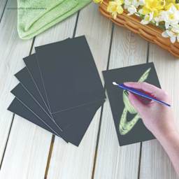 Royal & Langnickel Engraving Art Blank Board - Glow in the Dark, 5" x 7", Pkg of 6 - in use